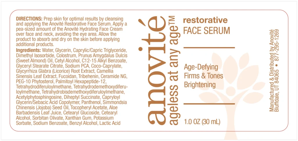 Anovité Face Serum label